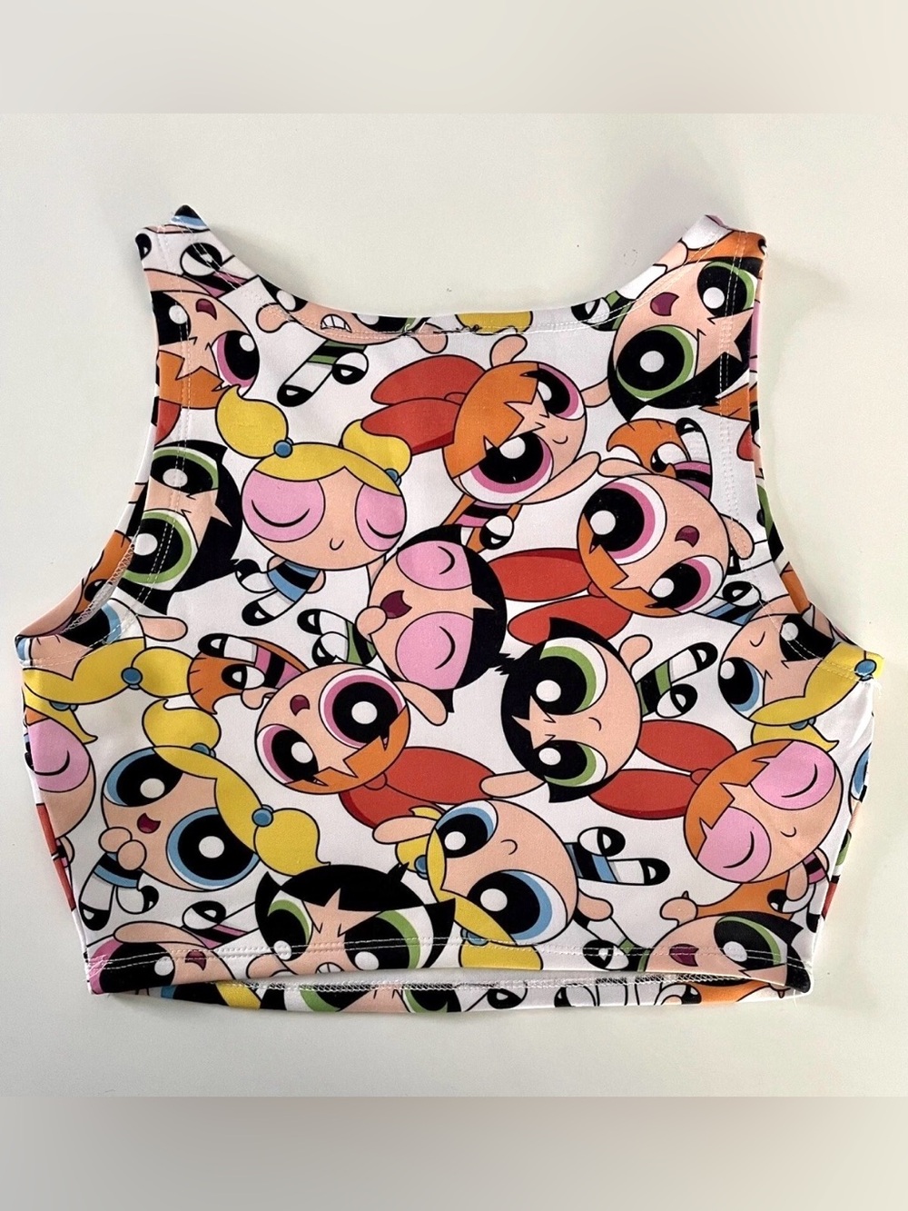 Cartoon Network Powerpuff Girls White, Pink & Multi Crop Tank - Picture 2 of 6